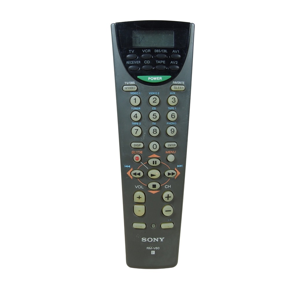 Sony RM-V60 Universal Remote Control TV VCR Receiver Commander with LCD‎ Display